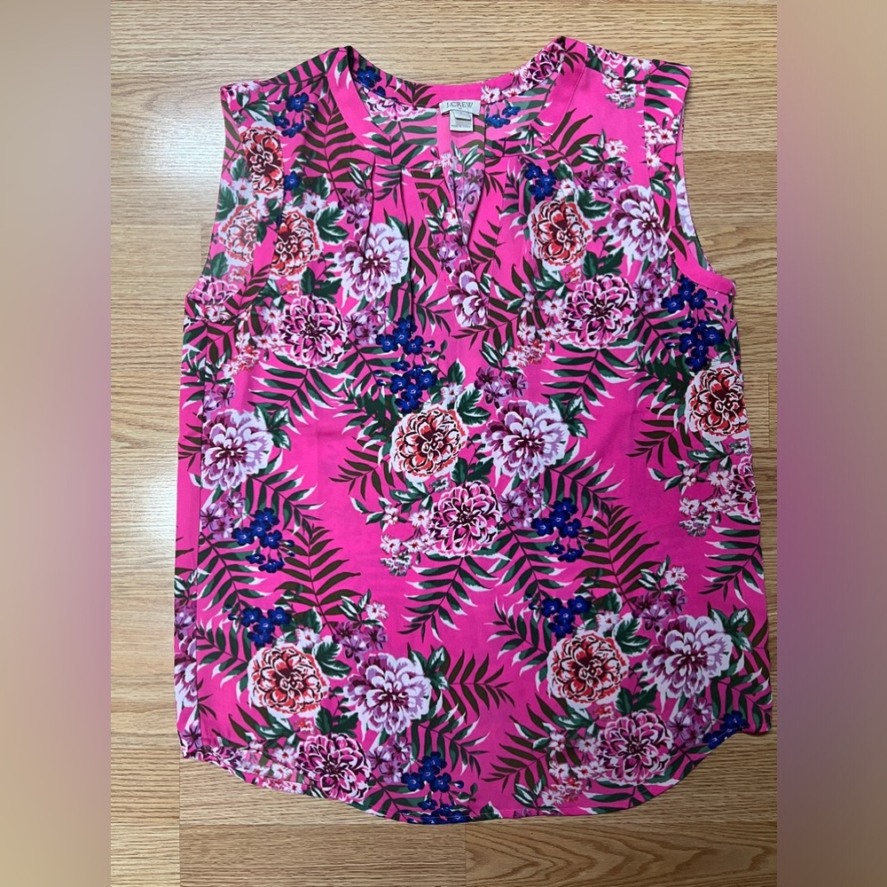 J.Crew pink sleeveless blouse size 2